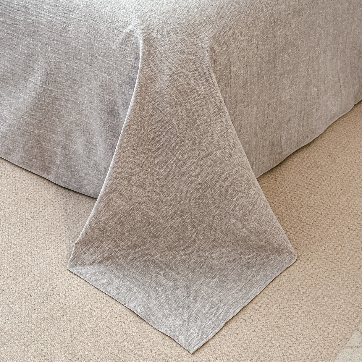 91家纺网 家纺一手货源 找家纺 富米莱（原臻工厂） 2025秋冬新品加厚高克重原麻复古风亚麻高端纽扣款床盖床单四件套 纽扣款-木槿