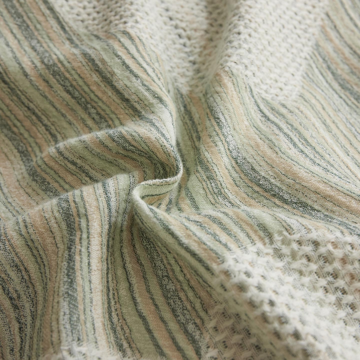 91家纺网 家纺一手货源 找家纺 涵宸家纺 2025新款简约款全棉磨毛提花四件套-未眠 库珀-绿