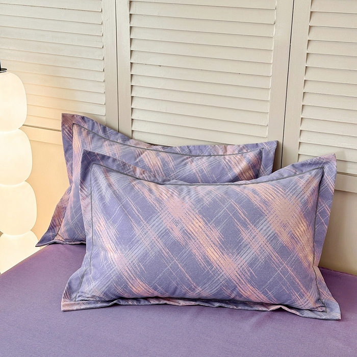 91家纺网 家纺一手货源 找家纺 简约 2025新款全棉四件套活性生态磨毛四件套 维也纳-紫