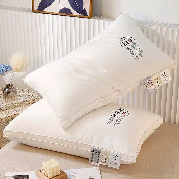 91家纺网 家纺一手货源 找家纺 （总）木子晗 2025新款A类抗菌防螨原棉双边大豆枕原棉枕头枕芯