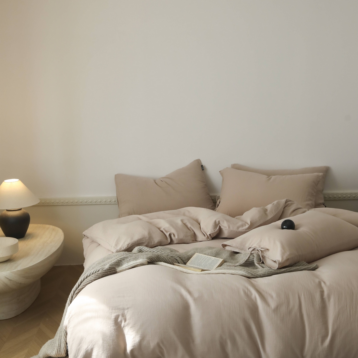 91家纺网 家纺一手货源 找家纺 玉宇阁家居 2025新款双层纱皱皱纱全棉纯棉四件套 全棉双层纱皱皱纱-伯爵