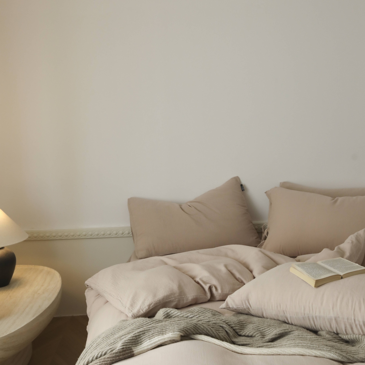 91家纺网 家纺一手货源 找家纺 玉宇阁家居 2025新款双层纱皱皱纱全棉纯棉四件套 全棉双层纱皱皱纱-伯爵