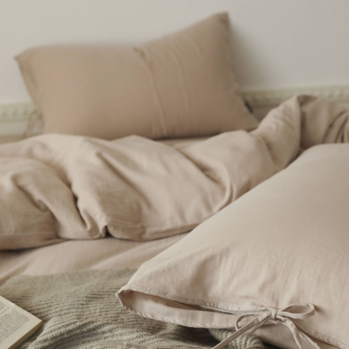 91家纺网 家纺一手货源 找家纺 玉宇阁家居 2025新款双层纱皱皱纱全棉纯棉四件套 全棉双层纱皱皱纱-伯爵