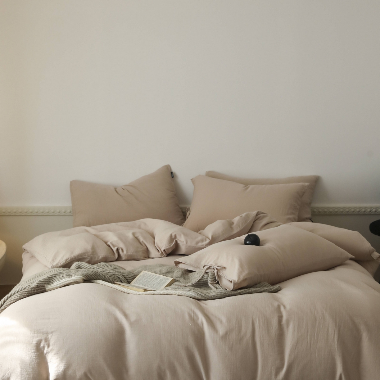 91家纺网 家纺一手货源 找家纺 玉宇阁家居 2025新款双层纱皱皱纱全棉纯棉四件套 全棉双层纱皱皱纱-伯爵