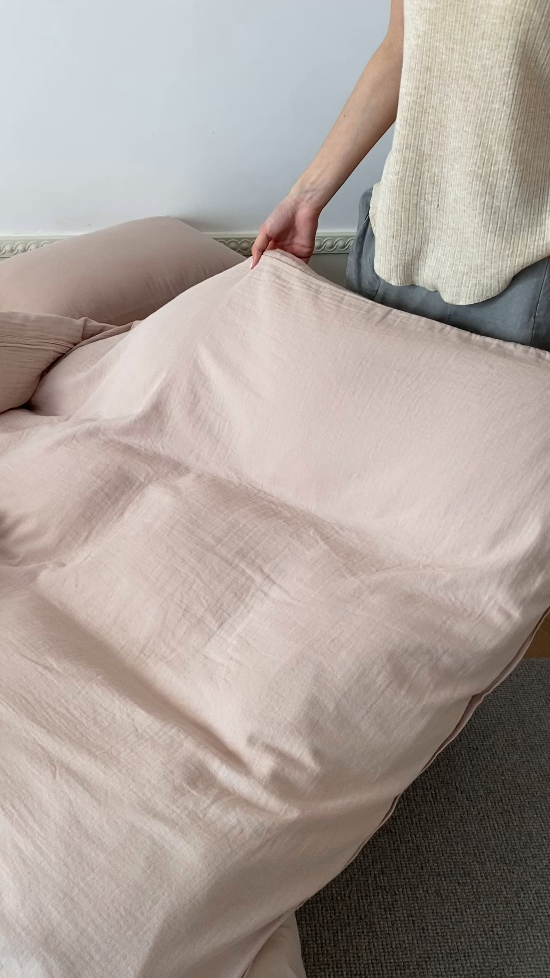 91家纺网 家纺一手货源 找家纺 玉宇阁家居 2025新款双层纱皱皱纱全棉纯棉四件套 全棉双层纱皱皱纱-伯爵