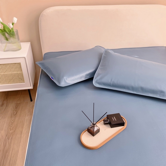 91家纺网 家纺一手货源 找家纺 四川牛皮席 2025新款头层牛皮席席子凉席 碧海蓝