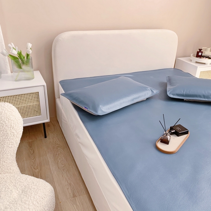 91家纺网 家纺一手货源 找家纺 四川牛皮席 2025新款头层牛皮席席子凉席 碧海蓝