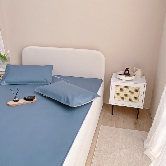 91家纺网 家纺一手货源 找家纺 四川牛皮席 2025新款头层牛皮席席子凉席 碧海蓝