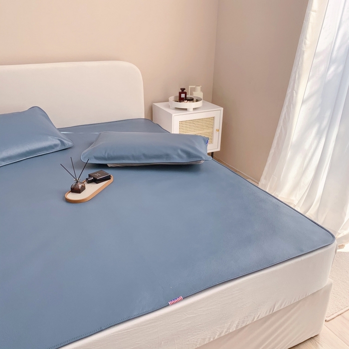 91家纺网 家纺一手货源 找家纺 四川牛皮席 2025新款头层牛皮席席子凉席 碧海蓝