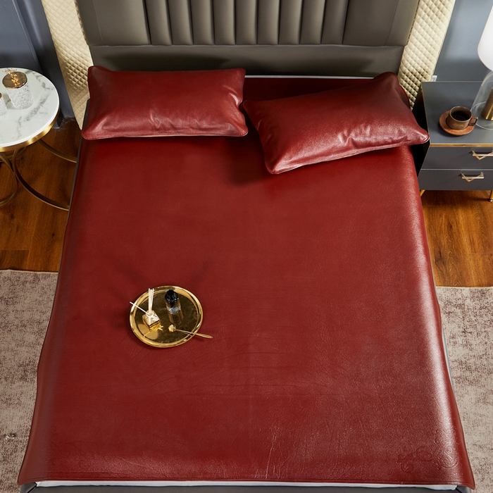 91家纺网 家纺一手货源 找家纺 四川牛皮席 2025新款头层牛皮席席子凉席 红棕色