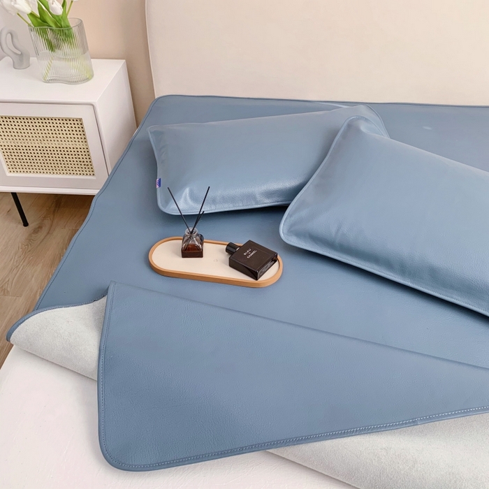 91家纺网 家纺一手货源 找家纺 四川牛皮席 2025新款头层牛皮席席子凉席 碧海蓝