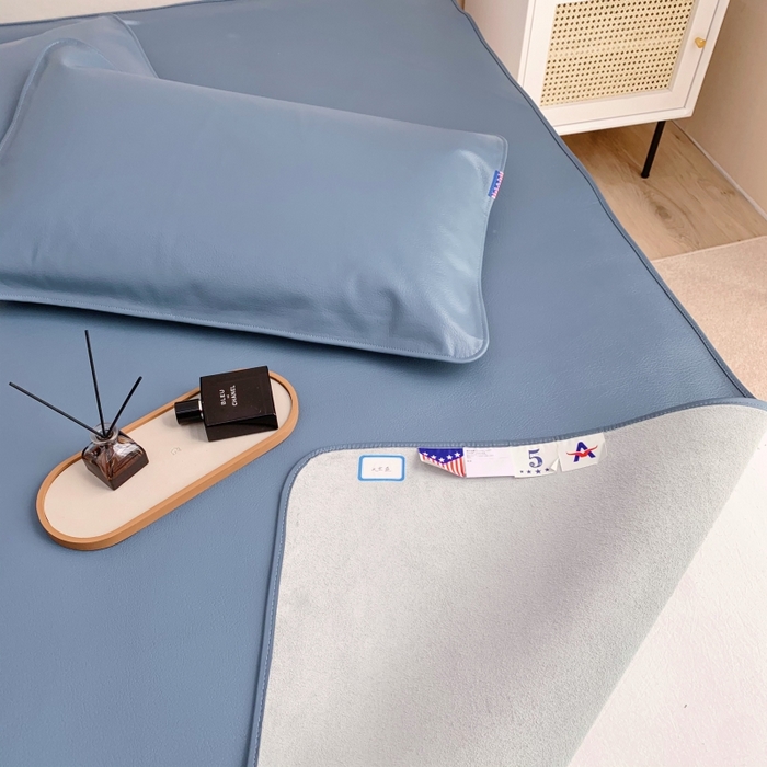 91家纺网 家纺一手货源 找家纺 四川牛皮席 2025新款头层牛皮席席子凉席 碧海蓝