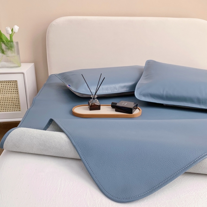 91家纺网 家纺一手货源 找家纺 四川牛皮席 2025新款头层牛皮席席子凉席 碧海蓝