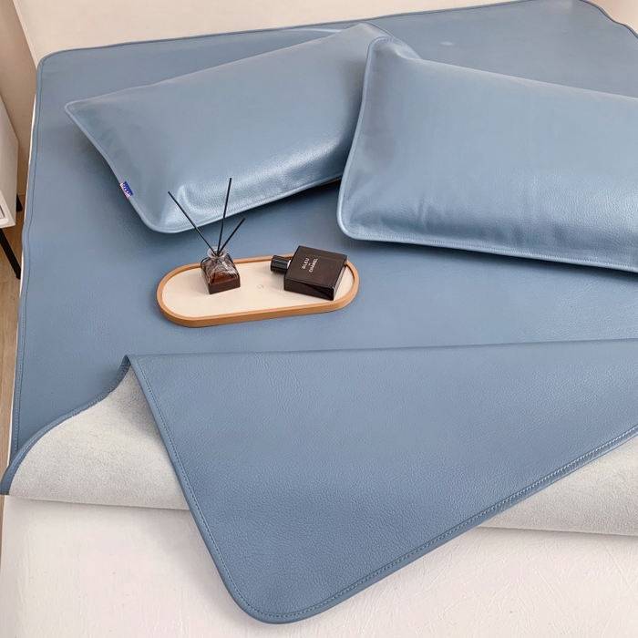 91家纺网 家纺一手货源 找家纺 四川牛皮席 2025新款头层牛皮席席子凉席 碧海蓝