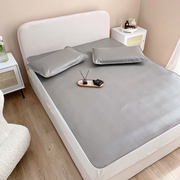 91家纺网 家纺一手货源 找家纺 四川牛皮席 2025新款头层牛皮席席子凉席 洋气灰