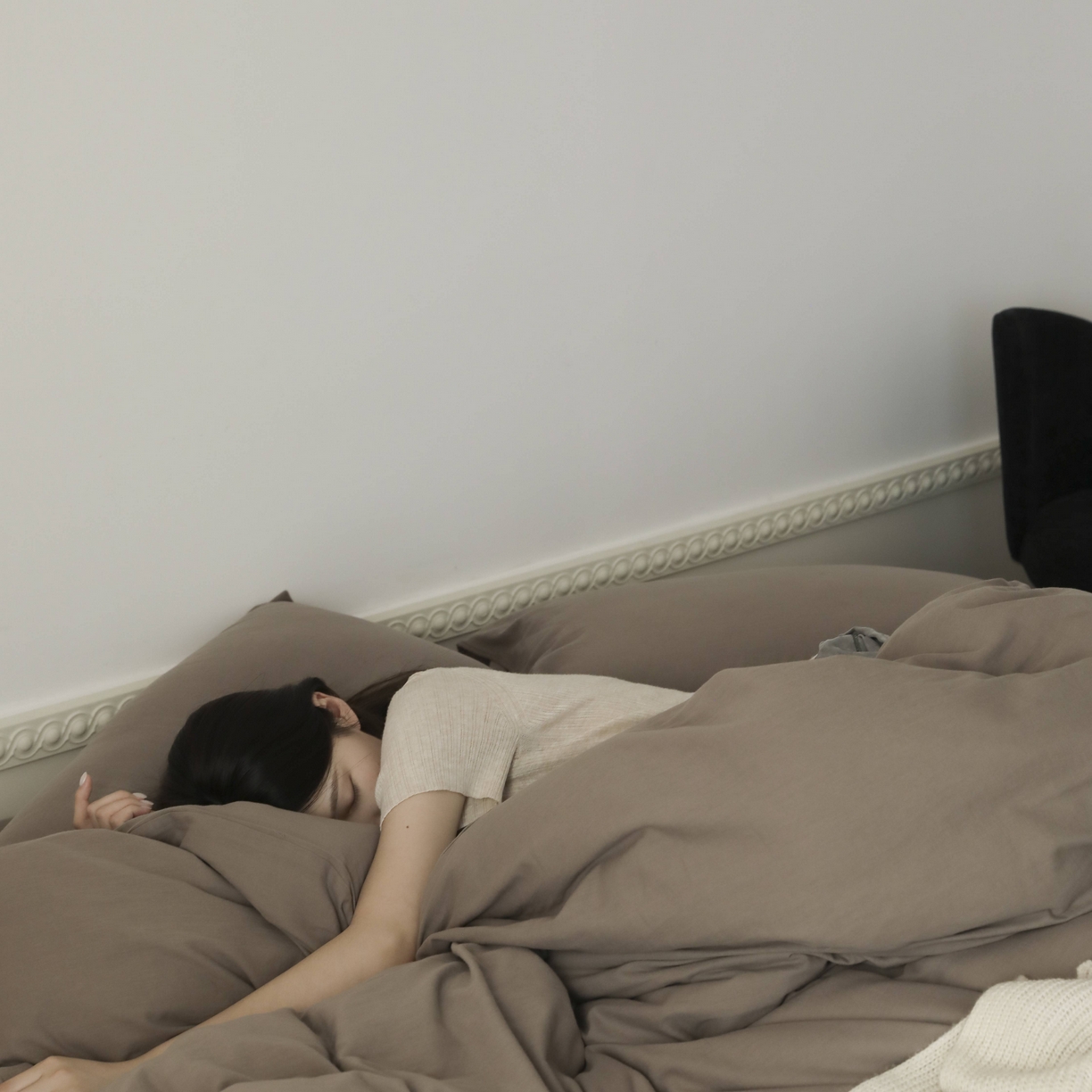 91家纺网 家纺一手货源 找家纺 玉宇阁家居 2025新款双层纱皱皱纱全棉纯棉四件套 全棉双层纱皱皱纱-可可