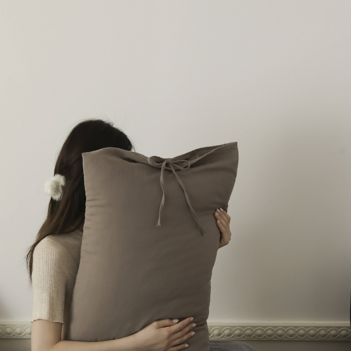 91家纺网 家纺一手货源 找家纺 玉宇阁家居 2025新款双层纱皱皱纱全棉纯棉四件套 全棉双层纱皱皱纱-可可