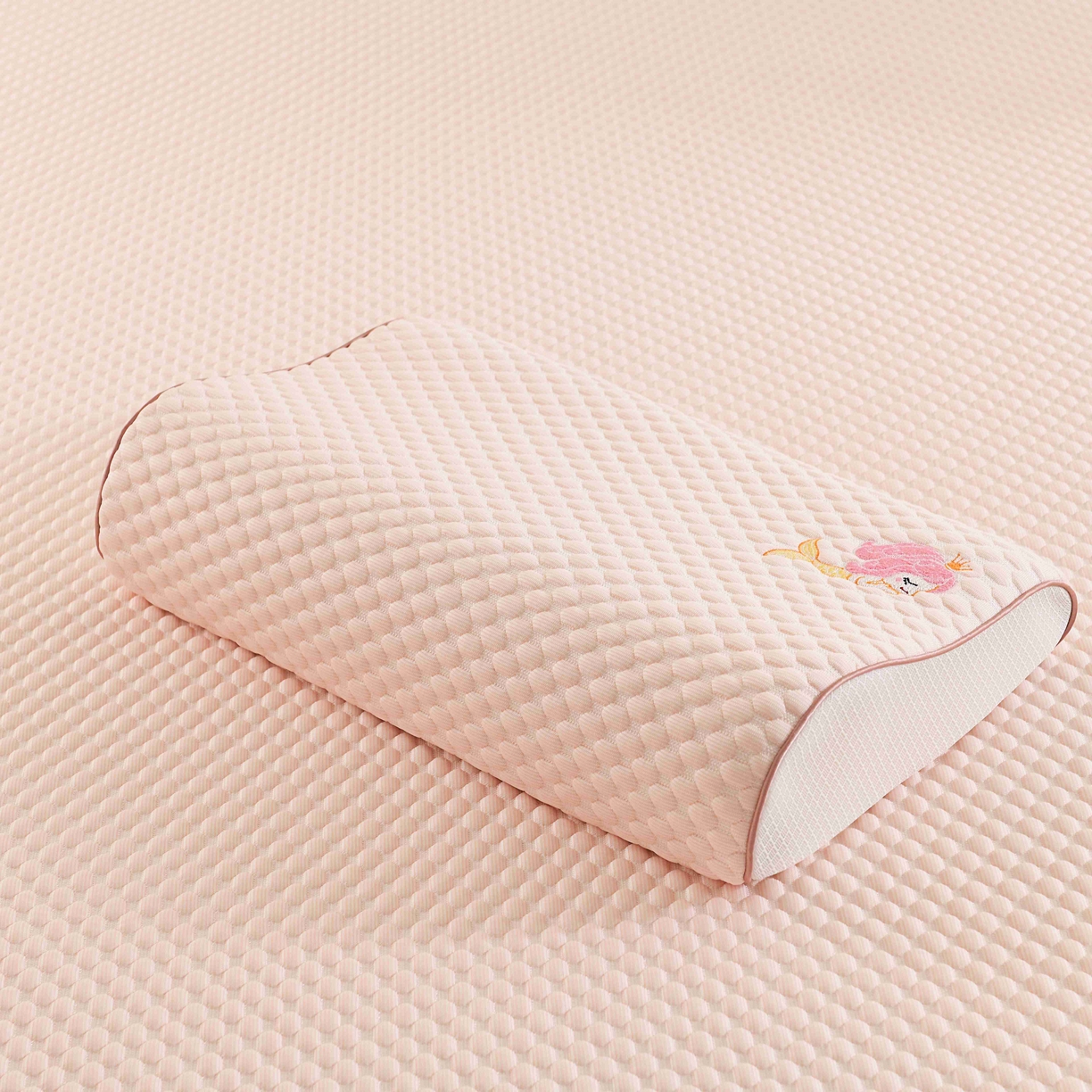 （总）四川牛皮席 2025春夏新款凉豆豆绣花乳胶枕 枕头枕芯