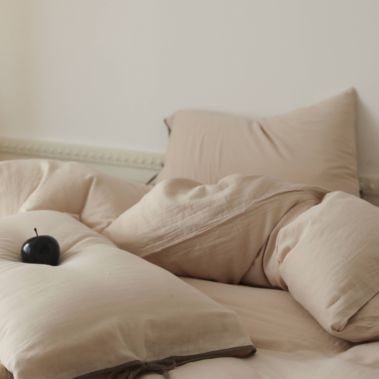 91家纺网 家纺一手货源 找家纺 玉宇阁家居 2025新款双层纱皱皱纱全棉纯棉四件套 全棉双层纱皱皱纱-暖茶