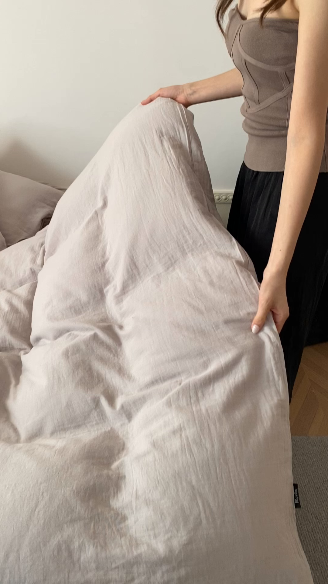 91家纺网 家纺一手货源 找家纺 玉宇阁家居 2025新款双层纱皱皱纱全棉纯棉四件套 全棉双层纱皱皱纱-浅秋