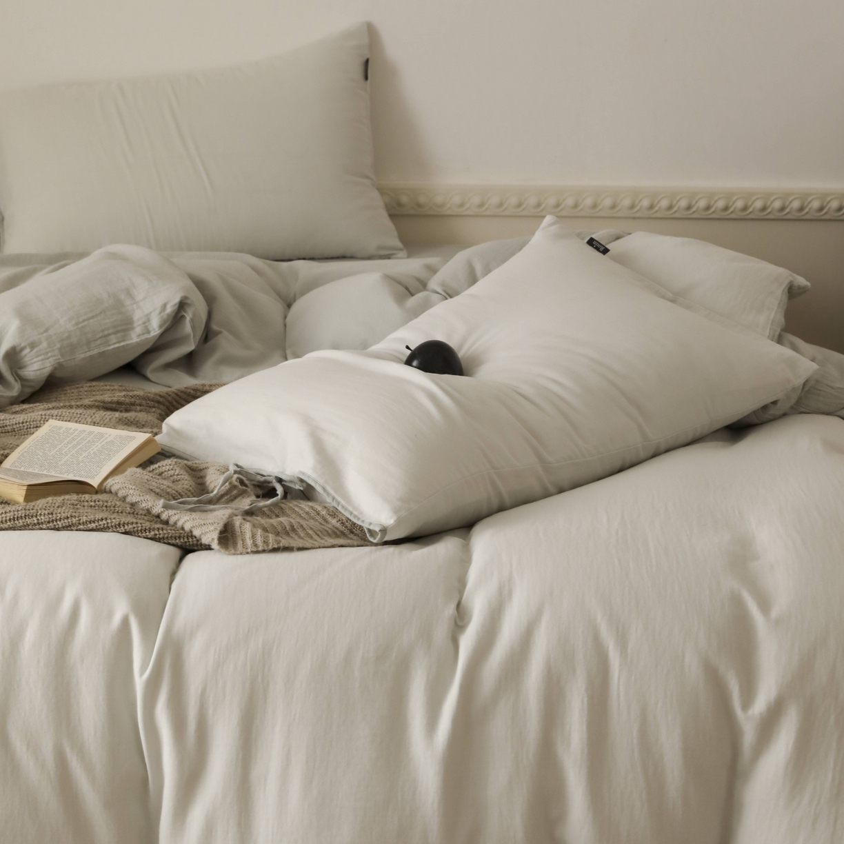 91家纺网 家纺一手货源 找家纺 玉宇阁家居 2025新款双层纱皱皱纱全棉纯棉四件套 全棉双层纱皱皱纱-衫绿