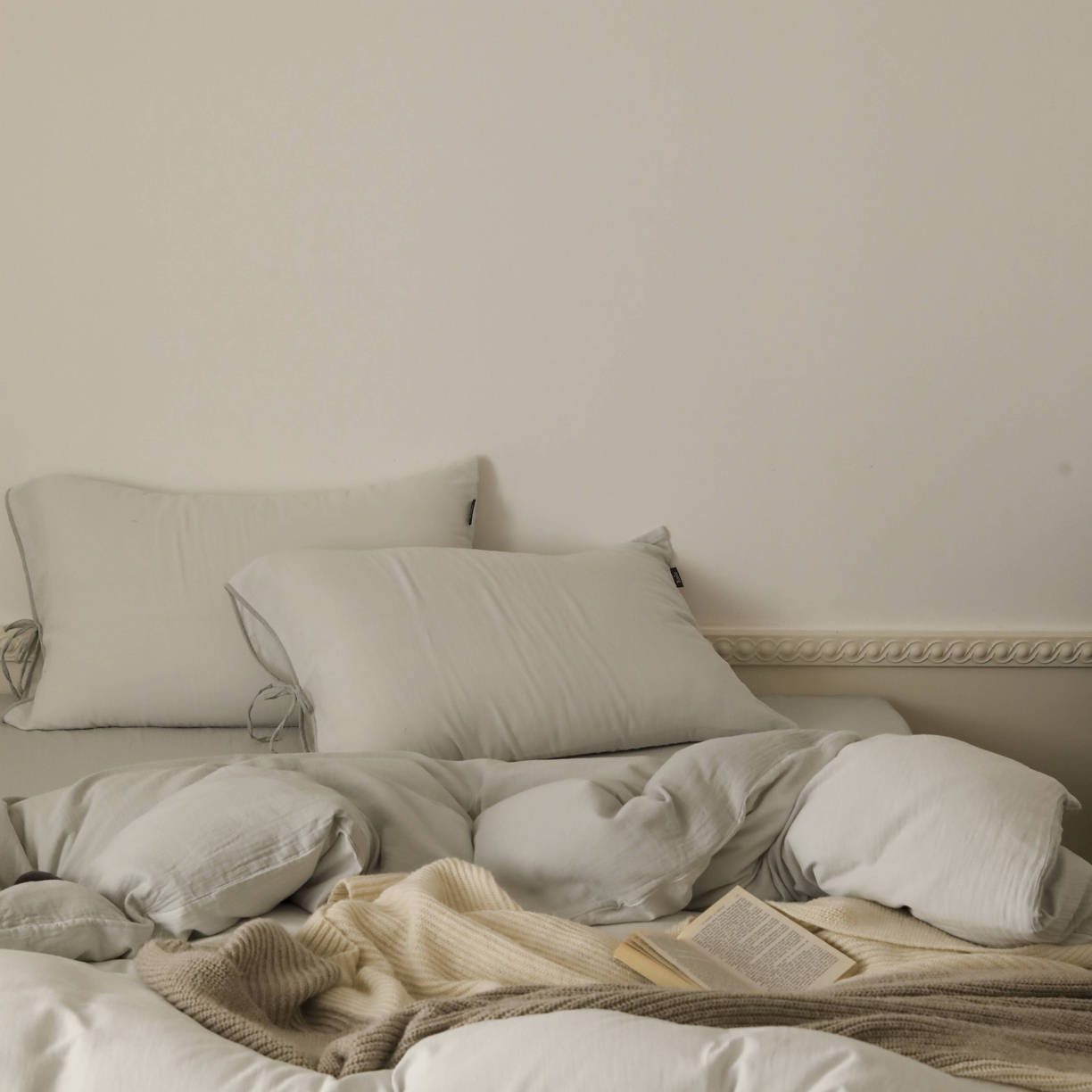 91家纺网 家纺一手货源 找家纺 玉宇阁家居 2025新款双层纱皱皱纱全棉纯棉四件套 全棉双层纱皱皱纱-衫绿