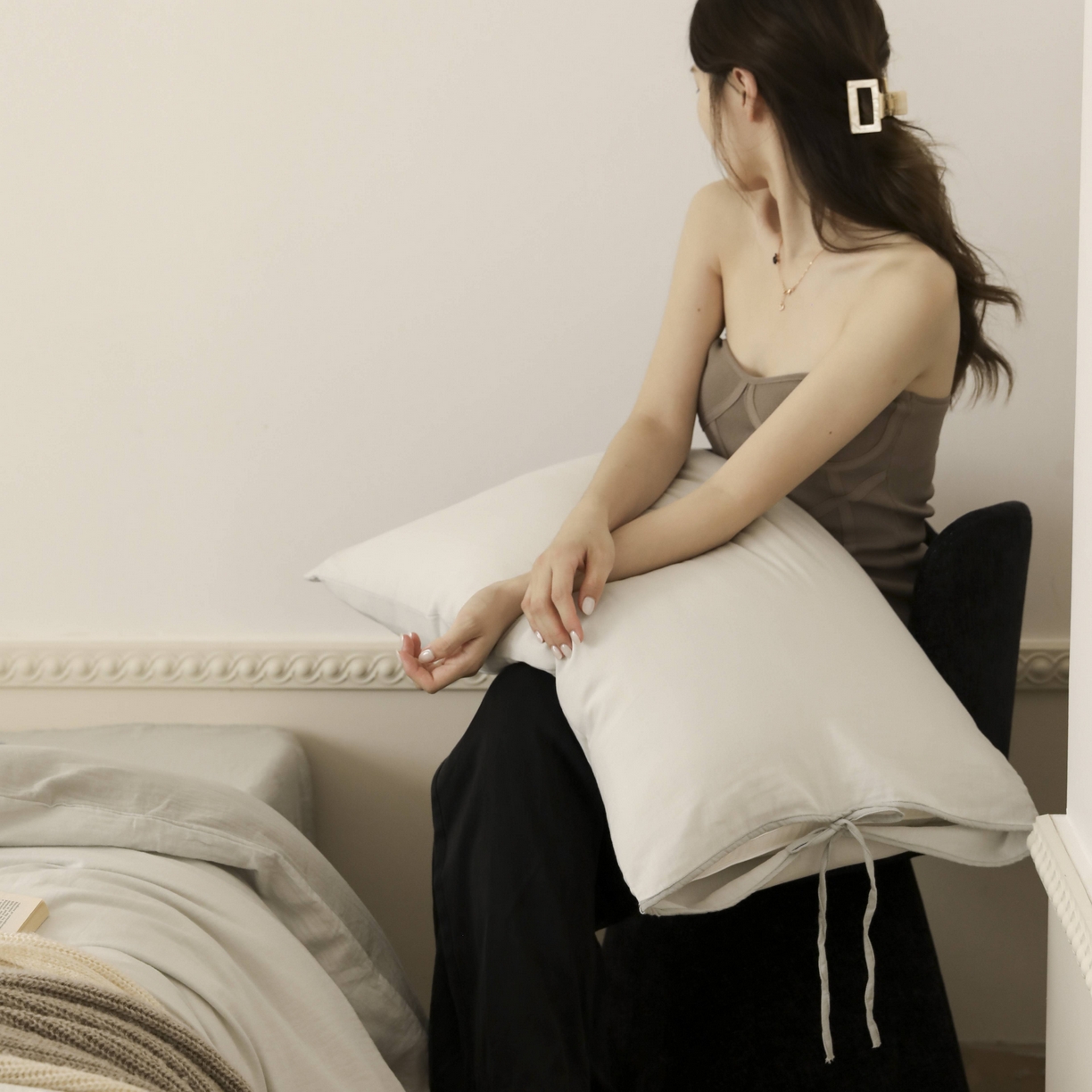 91家纺网 家纺一手货源 找家纺 玉宇阁家居 2025新款双层纱皱皱纱全棉纯棉四件套 全棉双层纱皱皱纱-衫绿