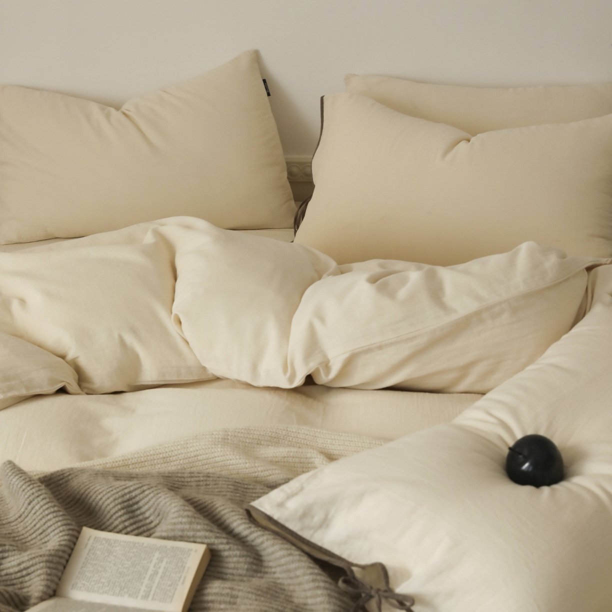 91家纺网 家纺一手货源 找家纺 玉宇阁家居 2025新款双层纱皱皱纱全棉纯棉四件套 全棉双层纱皱皱纱-芝士