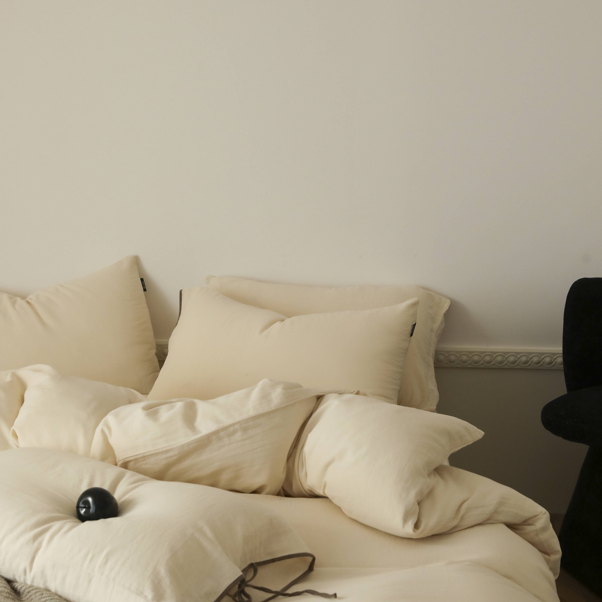 91家纺网 家纺一手货源 找家纺 玉宇阁家居 2025新款双层纱皱皱纱全棉纯棉四件套 全棉双层纱皱皱纱-芝士