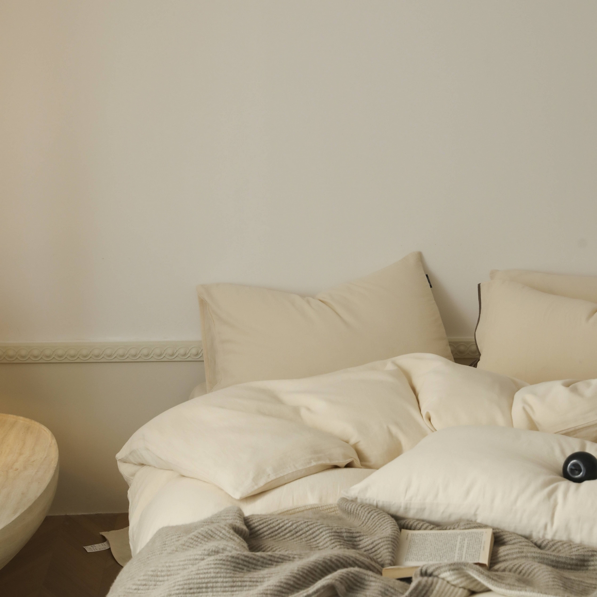 91家纺网 家纺一手货源 找家纺 玉宇阁家居 2025新款双层纱皱皱纱全棉纯棉四件套 全棉双层纱皱皱纱-芝士