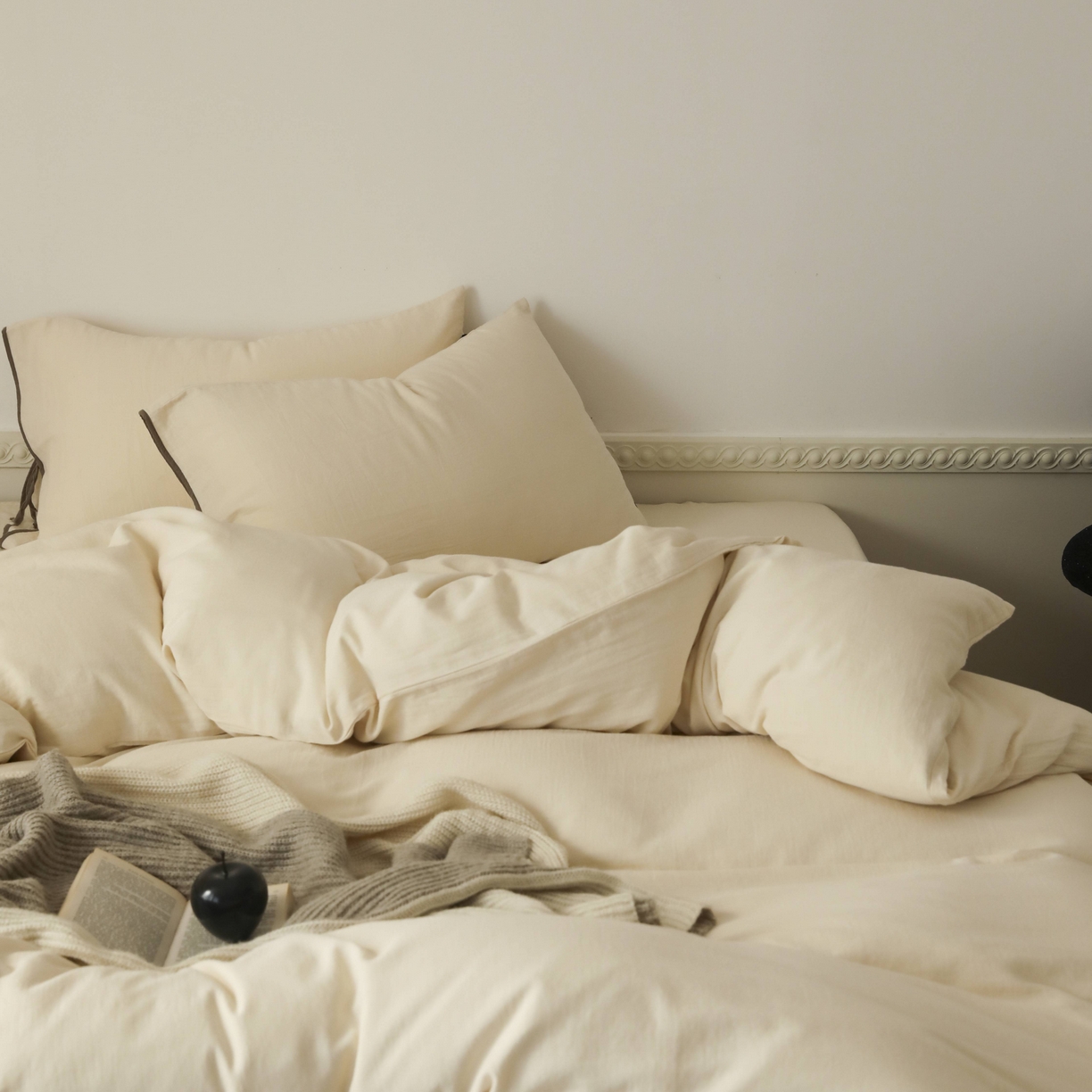 91家纺网 家纺一手货源 找家纺 玉宇阁家居 2025新款双层纱皱皱纱全棉纯棉四件套 全棉双层纱皱皱纱-芝士