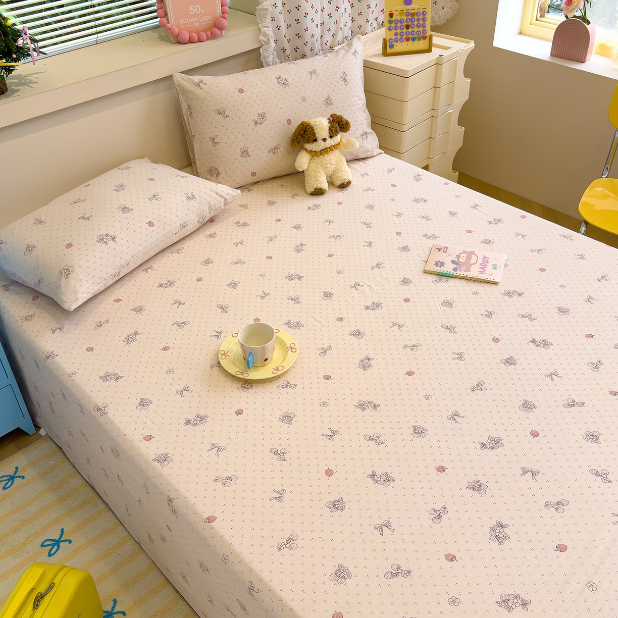 91家纺网 家纺一手货源 找家纺 （总）颜选 2025新款A类双层纱单品床单床单单件床单三件套