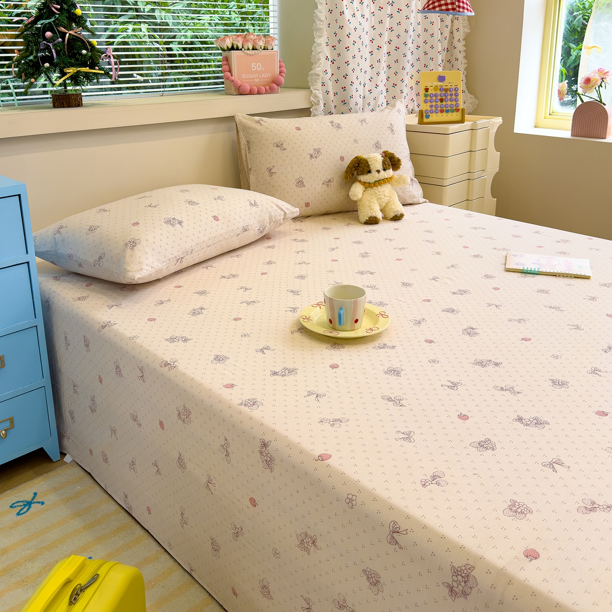 91家纺网 家纺一手货源 找家纺 （总）颜选 2025新款A类双层纱单品床单床单单件床单三件套