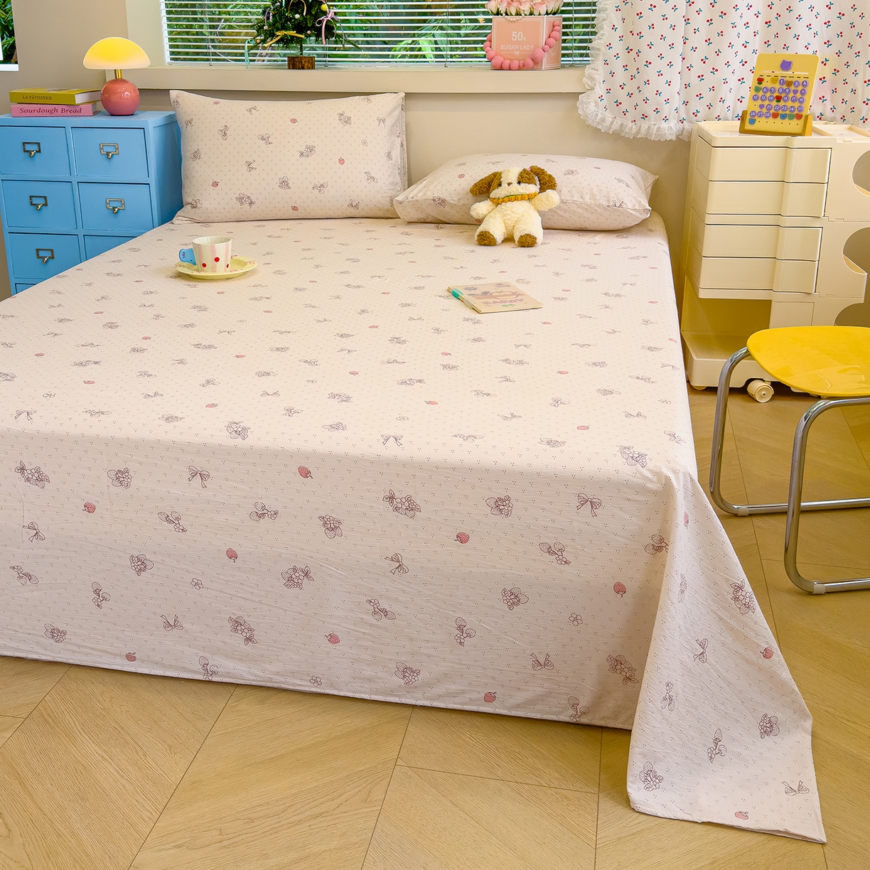 91家纺网 家纺一手货源 找家纺 （总）颜选 2025新款A类双层纱单品床单床单单件床单三件套