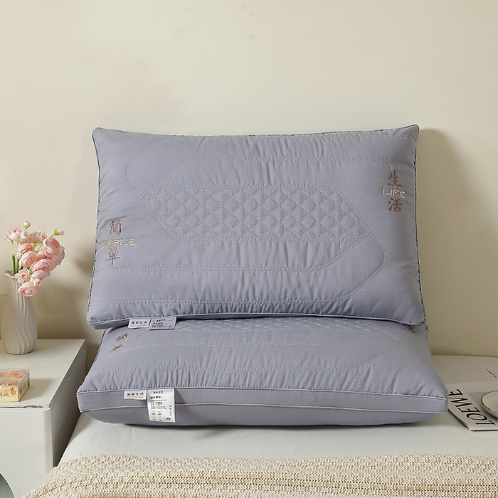 91家纺网 家纺一手货源 找家纺 大熊枕芯 2025新款新品简单生活舒适中低枕头枕芯 简单生活舒适枕-灰色 48*74cm高枕一只