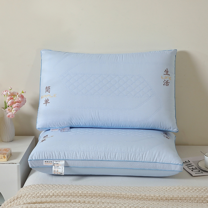 91家纺网 家纺一手货源 找家纺 大熊枕芯 2025新款新品简单生活舒适中低枕头枕芯 简单生活舒适枕-蓝色 48*74cm中枕一只