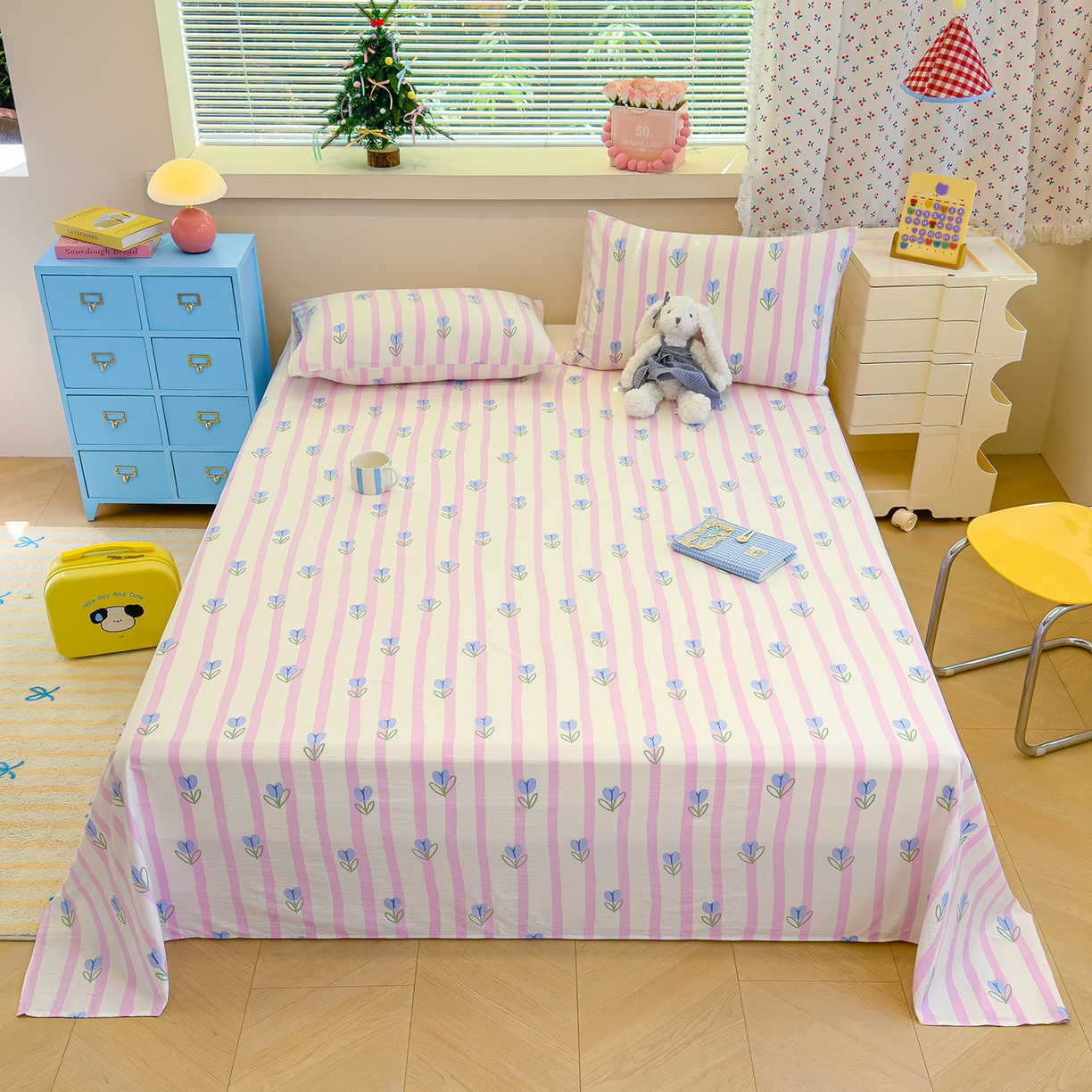 91家纺网 家纺一手货源 找家纺 （总）颜选 2025新款A类双层纱单品床单床单单件床单三件套