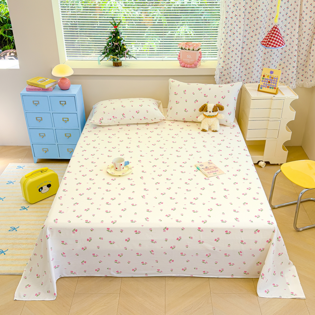 91家纺网 家纺一手货源 找家纺 （总）颜选 2025新款A类双层纱单品床单床单单件床单三件套