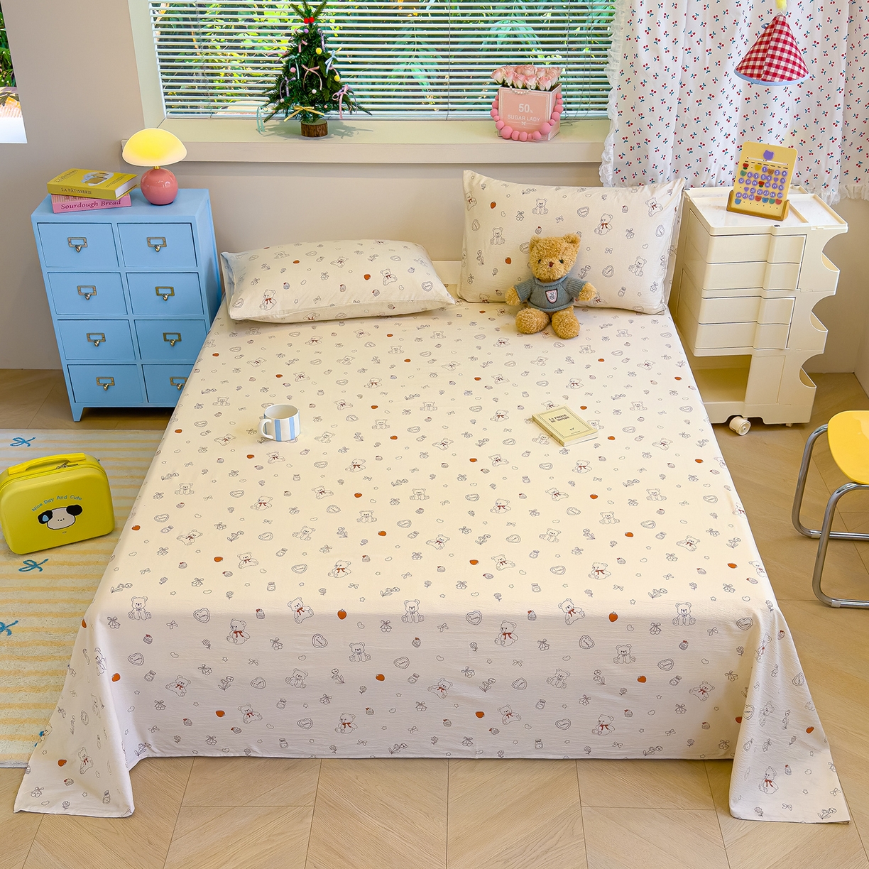 91家纺网 家纺一手货源 找家纺 （总）颜选 2025新款A类双层纱单品床单床单单件床单三件套