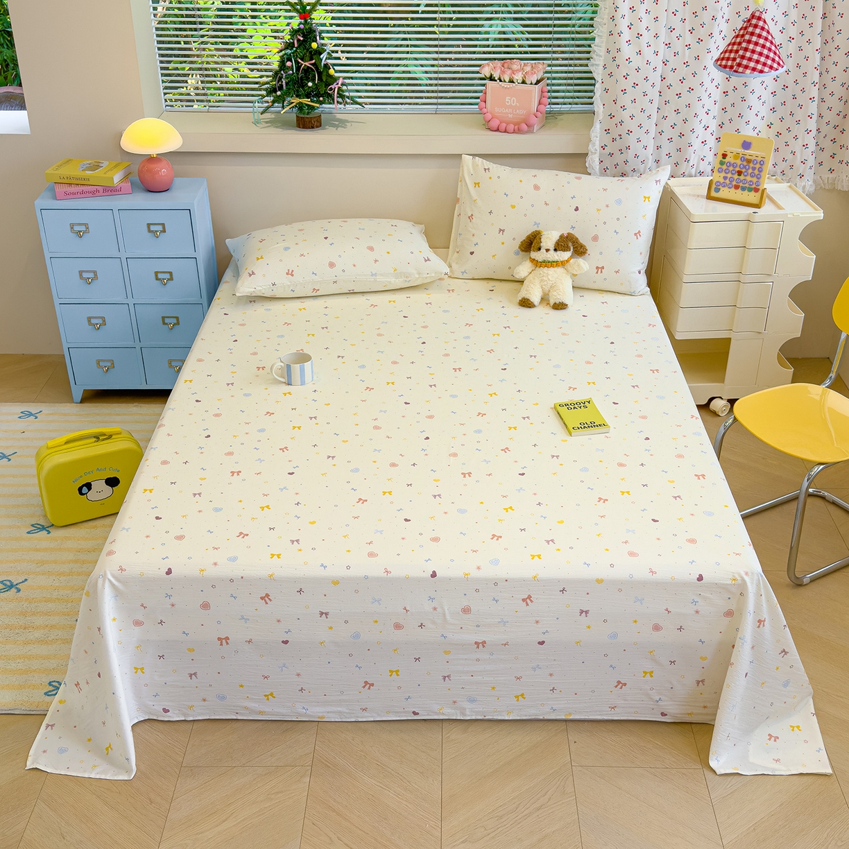 91家纺网 家纺一手货源 找家纺 （总）颜选 2025新款A类双层纱单品床单床单单件床单三件套