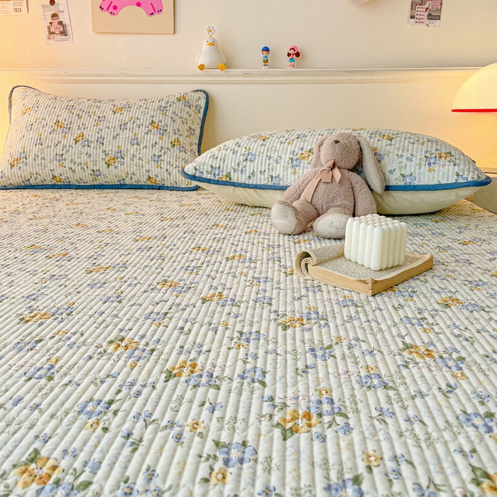 91家纺网 家纺一手货源 找家纺 富馨莱 2025新款纯棉夹棉单件床笠 艾莎