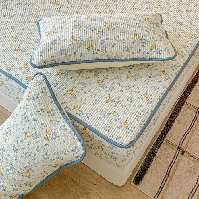 91家纺网 家纺一手货源 找家纺 富馨莱 2025新款纯棉夹棉单件床笠 艾莎