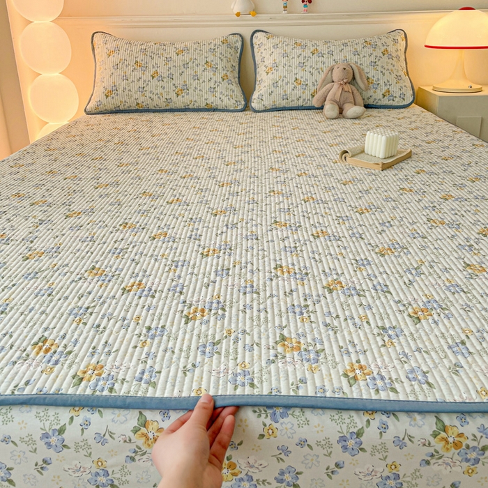 91家纺网 家纺一手货源 找家纺 富馨莱 2025新款纯棉夹棉单件床笠 艾莎