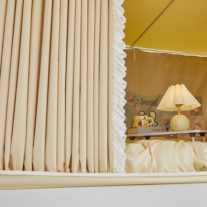 91家纺网 家纺一手货源 找家纺 梦尔佳蚊帐 2025新款学生宿舍遮光床帘蚊帐-花晨月夕 花晨月夕 奶黄