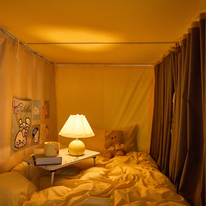 91家纺网 家纺一手货源 找家纺 梦尔佳蚊帐 2025新款学生宿舍遮光床帘蚊帐-花晨月夕 花晨月夕 奶黄