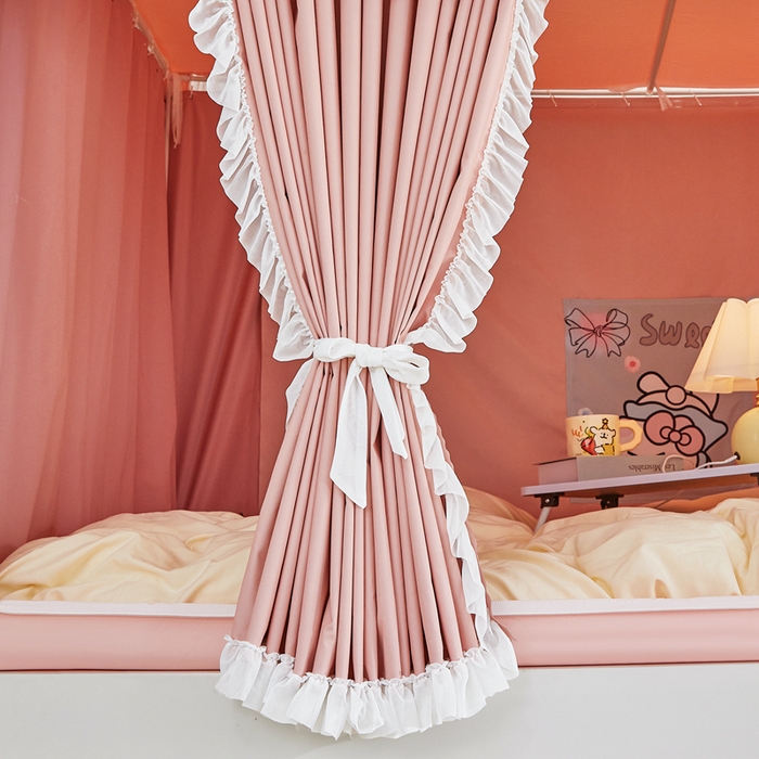 91家纺网 家纺一手货源 找家纺 梦尔佳蚊帐 2025新款学生宿舍遮光床帘蚊帐-花晨月夕 花晨月夕 藕玉