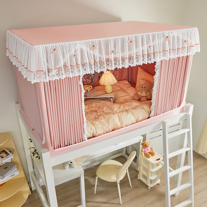 91家纺网 家纺一手货源 找家纺 梦尔佳蚊帐 2025新款学生宿舍遮光床帘蚊帐-花晨月夕 花晨月夕 藕玉