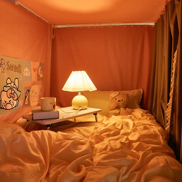 91家纺网 家纺一手货源 找家纺 梦尔佳蚊帐 2025新款学生宿舍遮光床帘蚊帐-花晨月夕 花晨月夕 藕玉