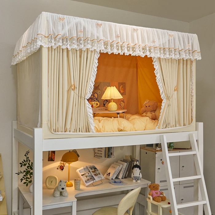 91家纺网 家纺一手货源 找家纺 （总）梦尔佳蚊帐 2025新款学生宿舍遮光床帘蚊帐-花晨月夕