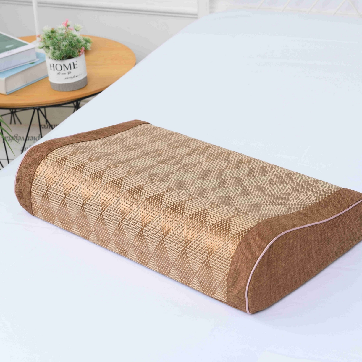 91家纺网 家纺一手货源 找家纺 （总）四川牛皮席 2025春夏新款冰藤乳胶枕 枕头枕芯